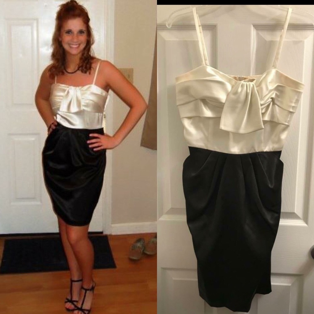Black and off white Homecoming dress